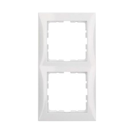Marco 2 elementos Berker By Hager S1 10128989 Blanco Brillo