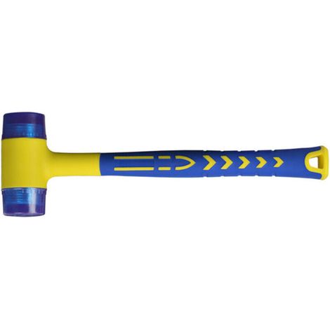 Marteau en caoutchouc, marteau en caoutchouc avec manche en fibre de verre antidérapant, avec double face souple