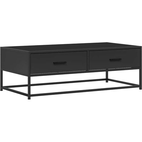 Maison Exclusive - Tavolino Salotto Nero 100x50x35 cm Legno Multistrato e Metallo