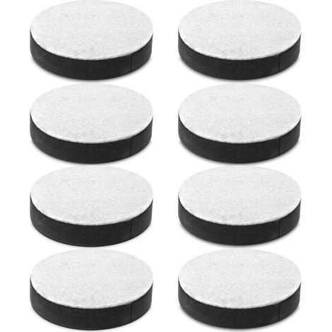 XEPHO Lot de 8 rehausseurs de pieds ronds auto-adhésifs en acier au carbone pour table, canapé, chaise, rehausseurs de hauteur de 17 mm avec coussinet en feutre (1/5)