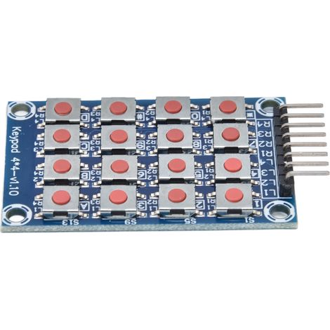 Clavier matriciel 4x4 à micro-interrupteurs, pavé numérique 16 touches pour microcontrôleur, module externe de saisie Arduino, clavier codé basse tension. (1/5)