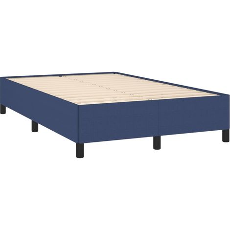 vidaXL Cadre de lit sans matelas bleu 120x190 cm tissu