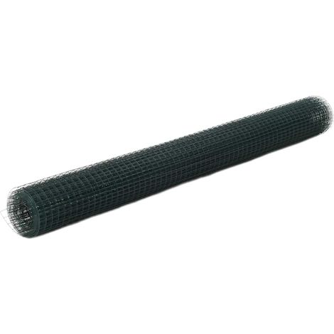 vidaXL Alambrada de gallinero acero recubrimiento PVC verde 25x1,5 m (1/4)