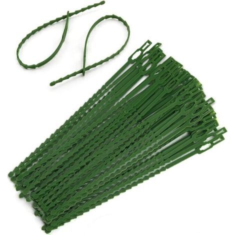 Lot de 60 attaches réglables pour plantes vertes - 23 cm - Polyvalentes - Robustes - En plastique - Pour le jardin, les plantes, les arbres (1/5)