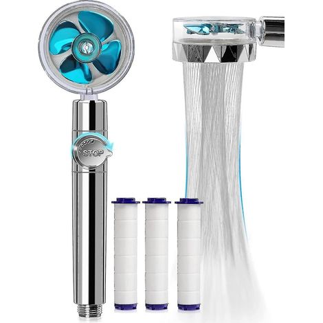 Kit de pommeau de douche turbo à main haute pression avec 3 fonctions (1/4)