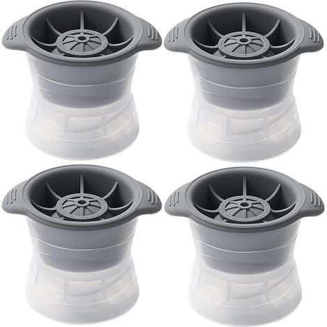 4er Set Eiskugelformen 6cm Jumbo Eiswürfel BPA Frei Silikon Grau (1/5)