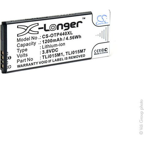 NX - Batterie téléphone, smartphone, GSM pour Alcatel 3.8V 1200mAh - TLI015M1TLI015M7 (1/4)