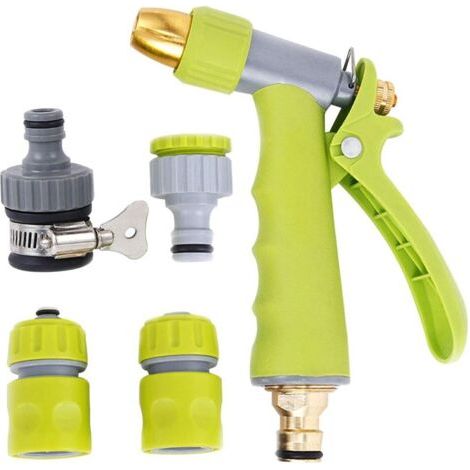 Pistolet d'arrosage,Arroseur Haute Pression avec Différentes Intensités du Jet d'eau,Pistolet de Pulvérisation de Douche de Main de Jardin,pour Lavage de Voiture, Arrosage de Jardin/Pelouse (1/5)