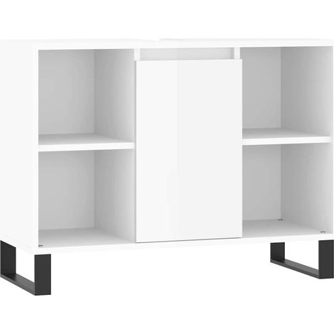 Maison Exclusive - Badschrank Hochglanz-Weiß 80x33x60 cm Holzwerk
