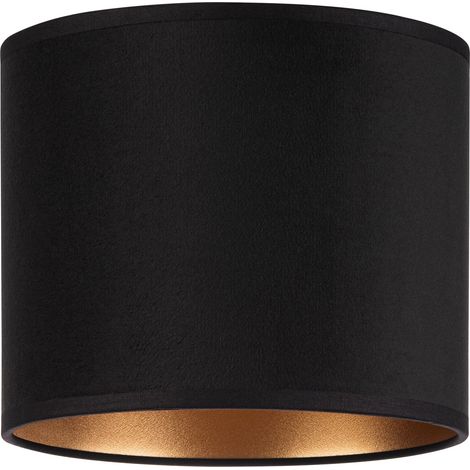 Pantalla de lámpara Tornado redonda de 20 cm, terciopelo negro y dorado (1/5)