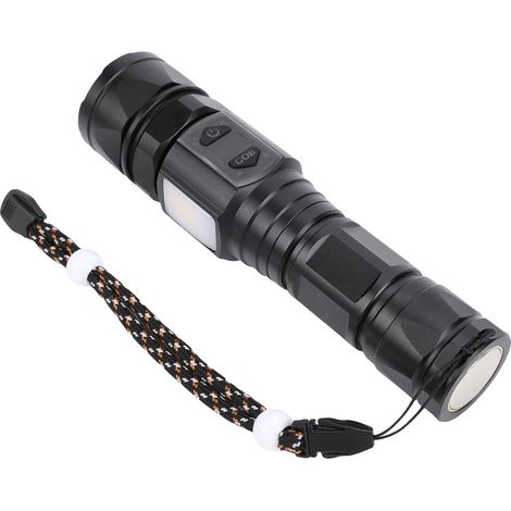 Lampe torche magnétique rechargeable, rechargeable, à lumière jaune et blanche, avec affichage numérique, étanche, zoomable et éclairage puissant pour l'extérieur. (1/5)