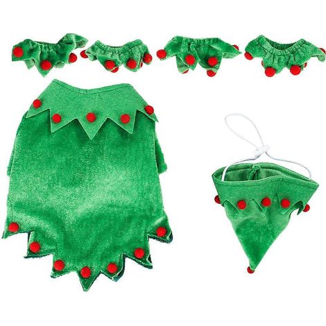 Ensemble de vêtements de Noël pour chien et chat, motif lutin rigolo, taille L.-30X35X42cm