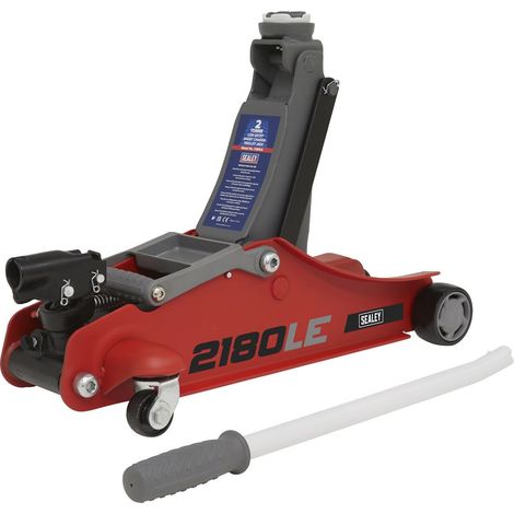 Sealey 180� Handle Trolley Jack 2 Tonne Low Profile Short Chassis - Red 2180LE