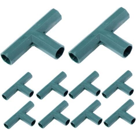 10 Stück Gartengestell-Eckverbinder 16mm, 3-Wege flache Inneneckverbinder