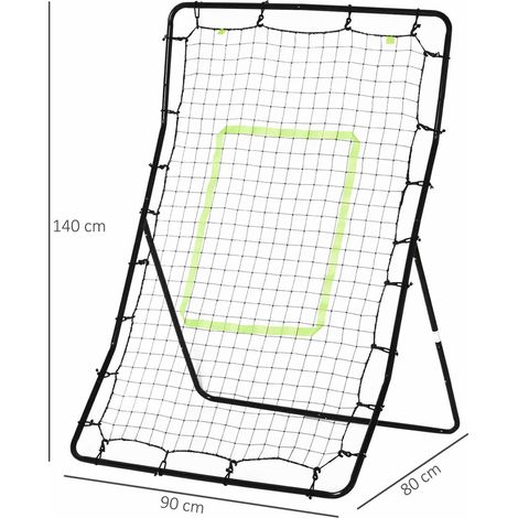 Filet de rebond pour football 90 x 80 x 140 cm, acier et PE, noir DESVIAE (1/4)