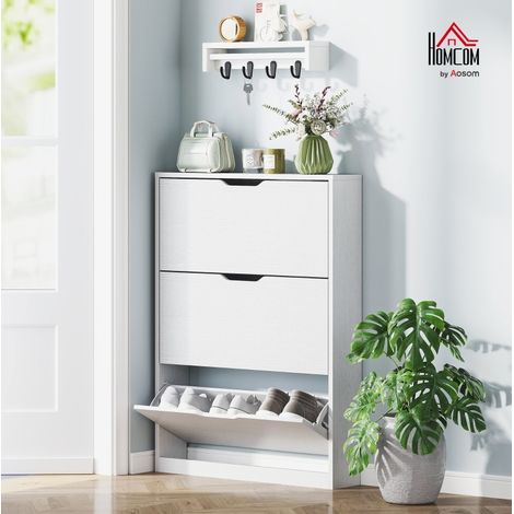 meuble rangement chaussures 3 abattants 80x17x108 OKMYHOME (1/5)