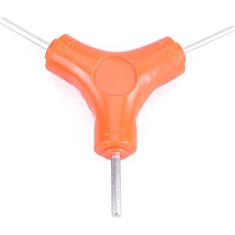 3 in 1 Clé Allen (taille de clé 2.5-3-4 mm) Orange Y hexagonale intérieure (1/5)