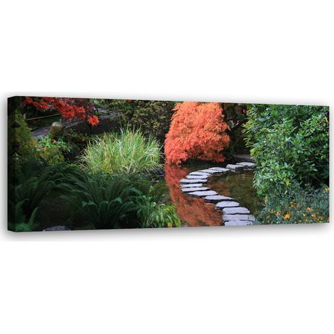 Tableau sur toile Forêt du jardin japonais 90x30 (1/5)