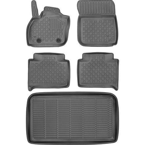 Renault Zoe I / II Hatchback de 2012 a 2019 / 2019 SET - Alfombrillas para coche + alfombrilla para maletero