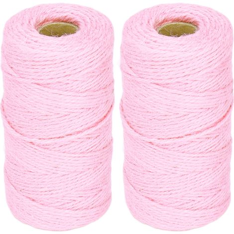 Lot de 2 cordes en coton rose, agréables au toucher, légères, résistantes et respirantes, idéales pour le bricolage. (1/5)