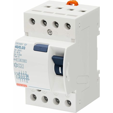 Gewiss INTERRUTTORE DIFFERENZIALE - IDP - 4P 40A TIPO A PRONTO Idn=0,03A - 3 MODULI, GW94897