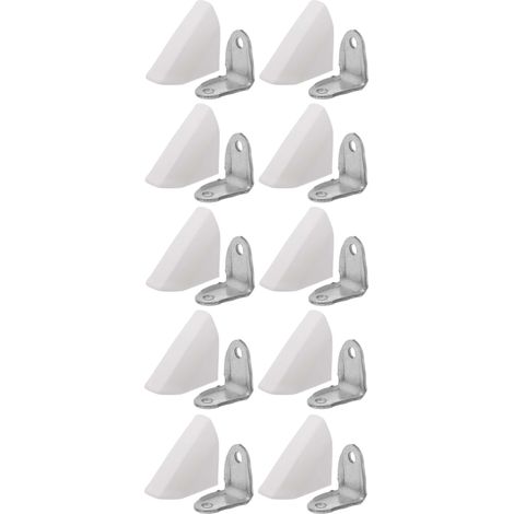Cyclingcolors – 10x équerre d'assemblage métal – cache plastique blanc – capacité de charge jusqu'à 100kg – dimensions 27x27x20mm – pour meubles et étagères (1/2)