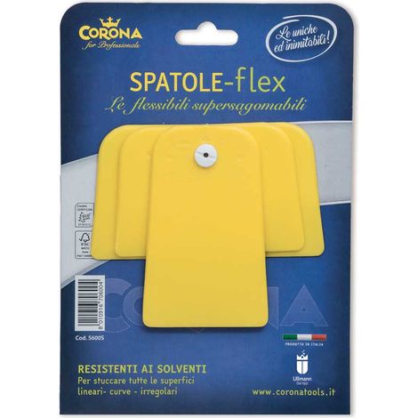 SPATOLA laminazione in SILICON plastica set 4 spatole da 155 mm ,125mm ,100mm ,65mm (1/3)