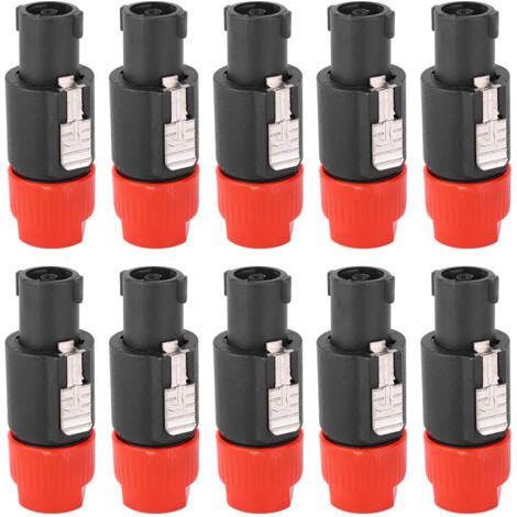 Connecteur de haut-parleur Audio C NL4FC, connecteur de câble de prise de haut-parleur étanche à 4 broches (rouge), 10 pièces (1/5)