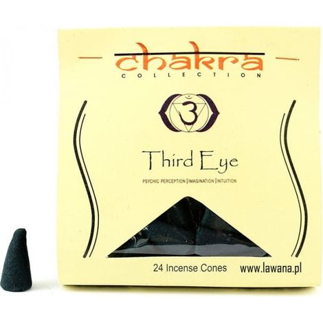 THIRD EYE Räucherkegel für das 6. Chakra, 24 Stück, Song of India
