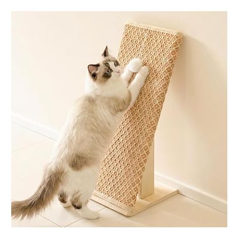 Cat Scratching Post 65 cm, Natural Sisal Scratching Post with Ramp, L-Shaped Corner Scratching Post, Stable Sofa and Furniture Protection, Cat Tree for Indoor Cats (1/5)