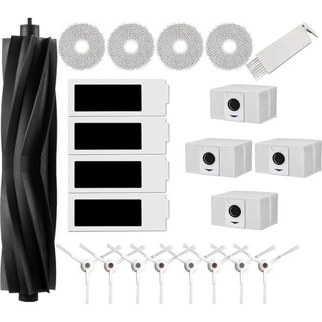 Accessoires pour Ecovacs Deebot T20 Omni, T20e Omni, 1 Brosse Principale en Caoutchouc, 4 Filtres HEPA, 4 Lingettes, 8 Brosses lat (1/4)