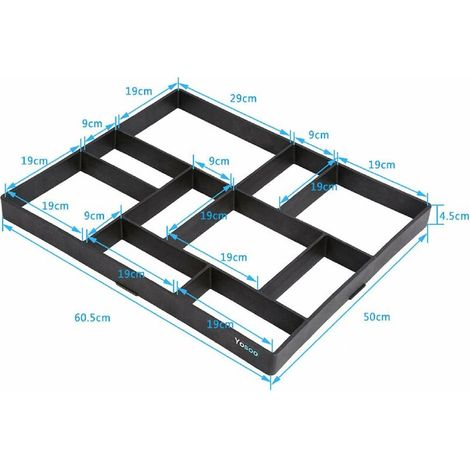 40 x 45cm Moule à Pavé Plastique Pavage Moyen Béton Moules Pierres Stepping Stone Jardin Allée Moule Pavage Chemin Moule Walk Maker MNS (1/4)