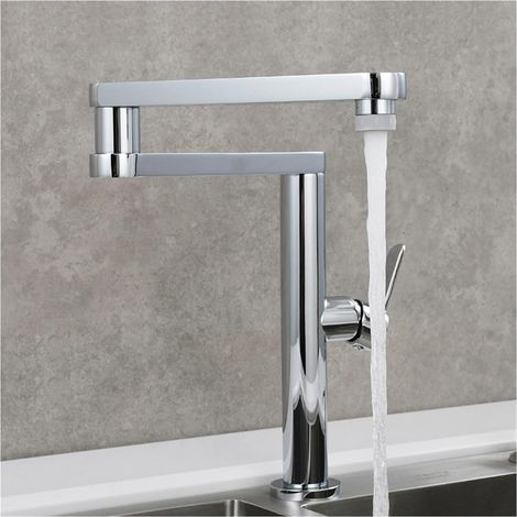 Robinet de remplissage de pot Robinet de cuisine pliant en laiton Bouble articulations articulations bras chaude et froide à trois sections d'extension robinet double fonctions Robinet pliant ( Color (1/5)