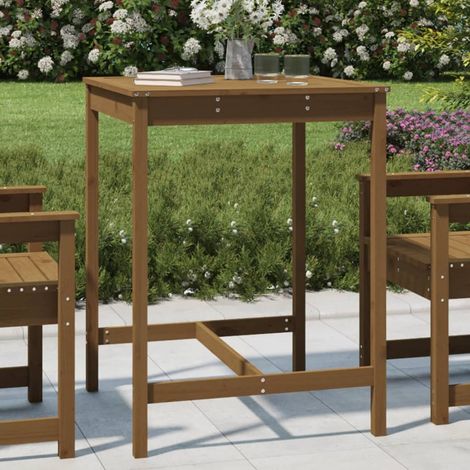 Table de jardin Table d'extérieur Table d'appoint marron miel 82,5x82,5x110 cm bois massif de pin 10330 (1/5)