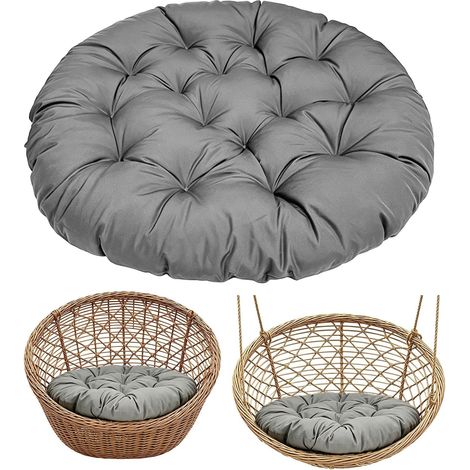 Coussin de fauteuil suspendu rond épais de 60 cm avec rembourrage en coton PP, coussin imperméable pour fauteuil suspendu, coussin de fauteuil suspendu pour fauteuil à bascule Papasan, coussin de sol (1/5)