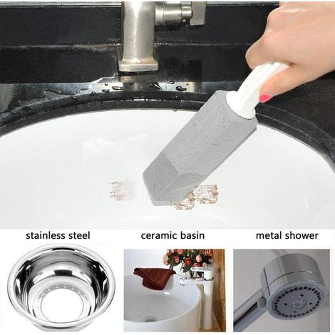 Brosse Nettoyage Pierre Ponce - Poignée Ergonomique PP - Pour Toilettes Salle De Bain Cuisine Grille Piscine - 4 Pièces (1/5)