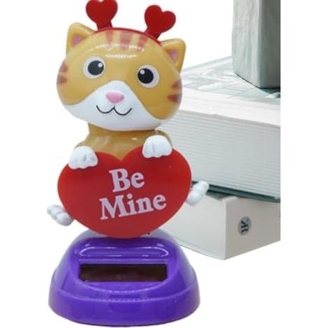 Jouets solaires dansants Ornement décoratif animal pour tableau de bord Figurine décorative pour tableau de bord de voiture, décoration de table pour la Saint-Valentin (voiture, maison), figurine de (1/5)
