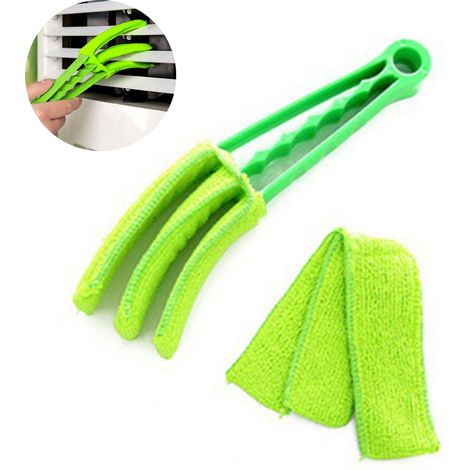 Brosse de nettoyage amovible et lavable en microfibre pour stores, fenêtres, climatiseurs, grilles d'aération de voiture et plus encore. (1/5)