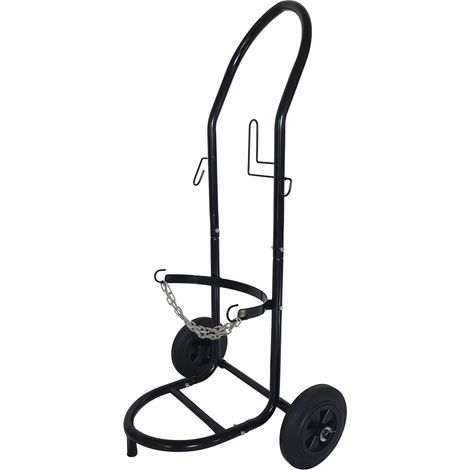 Relaxdays carro para bombonas de gas 5-33 kg, HBT: 102x52x60 cm, ruedas de goma maciza, acero, negro (1/5)