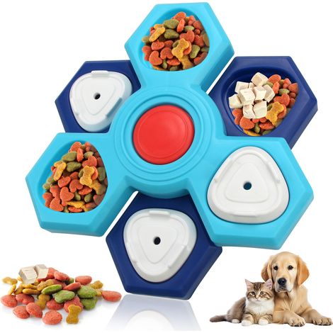 Jouet éducatif pour animaux - Jouet pour chien - Gamelle pour chien - Jeu de réflexion pour chien - Distributeur de croquettes anti-glouton - PP - Bleu (1/5)