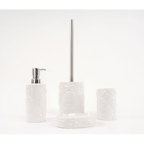 Ensemble d'accessoires de salle de bains blanc