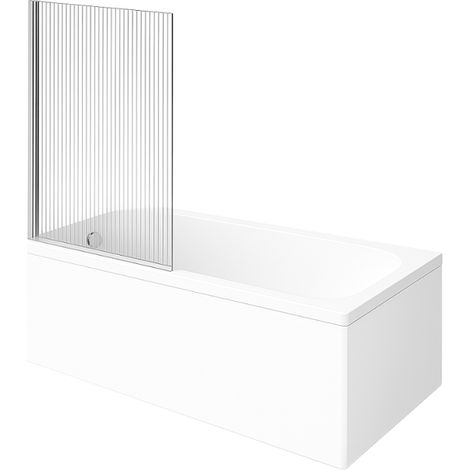 Baignoire droite VILLEROY & BOCH Architectura acrylique 140 x 70 cm  + Pare bain gauche AURYS Raywall chromé
