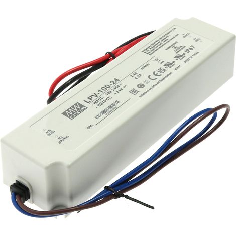 Alimentation pour bandes LED Mean Well 100W 24VDC IP67 LPV-100-24 - Ledme - LPV-100-24 (1/2)