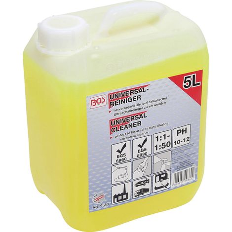 BGS Universalreiniger Hochdruckreiniger und Ultraschallreiniger, pH-Wert 10-12, Spezialreiniger 5l (1/5)