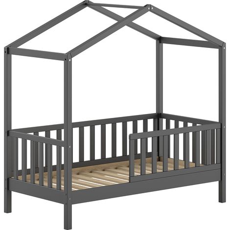 Lit enfant Dallas - 70x140 cm - Anthracite/pin massif (1/4)