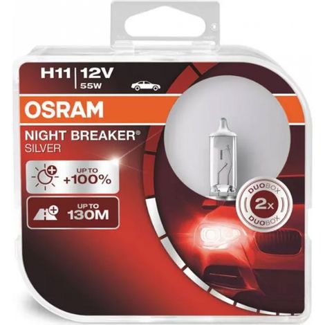 Żarówki halogenowe Osram H11 12V 55W PGJ19-2 night breaker silver+100% /2szt./