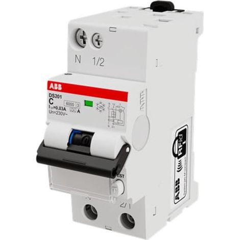 Disjoncteur Différentiel Magnéto-thermique DS201 C10 A30 1P+N (DS201C10A30)