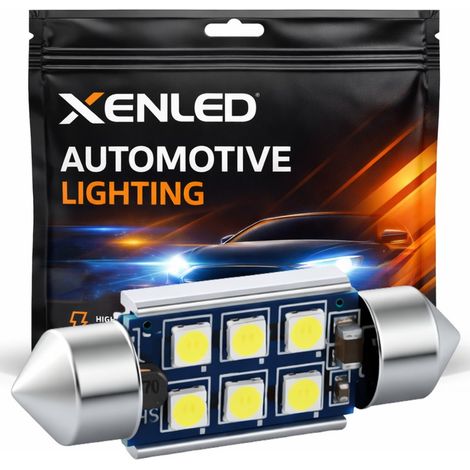 1 x AMPOULE C10W 6-LED Super Canbus 450Lms XENLED - GOLD - 12V BLANC (1/5)