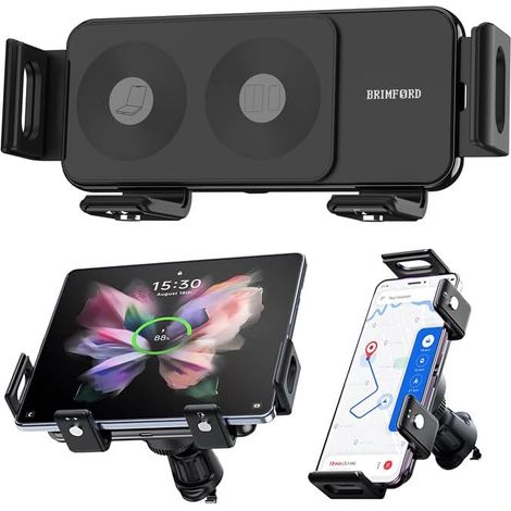 Support de téléphone voiture chargeur sans fil QI 15W – Détection automatique – Rotation 90° – Compatible Samsung Galaxy et Google (1/5)
