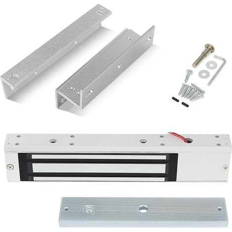 Verrou électromagnétique pour porte simple 280 kg Force de maintien électromagnétique avec support de type Z et L 12 V Fail-Safe NC pour systèmes de contrôle d'accès (1/5)